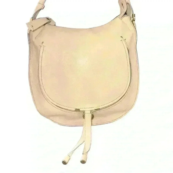 Authentic Chloe Pure Marcie Hobo Handbag Purse Braided Handle Dustbag Cream - Picture 1 of 15